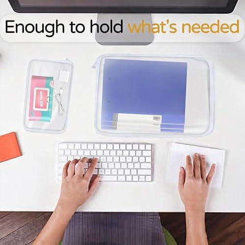 3PCS Clear Hard Plastic Zipper Case, Double Zippers Hard Pouch, Portable Travel - Image 6