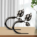 HIKMLK Leaf Shaped Curtain Tieback Holdbacks 2pcs, Handmade Metal Curtain Side - Image 3