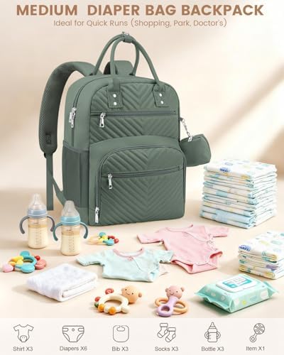 Pritent Diaper Bag Backpack, Baby Bag Backpack Baby Essentials - Image 3