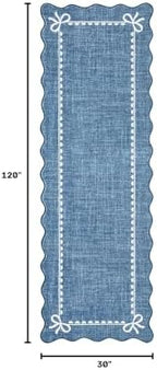 GarveeHome Scalloped Hallway Runner Rug 2.5x10 Non Slip Dark Blue Rugs - Image 2