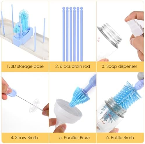 Travel Bottle Washing Kit with Storage Case, 7-in-1 Baby Travel Bottle Cleaner - Image 4