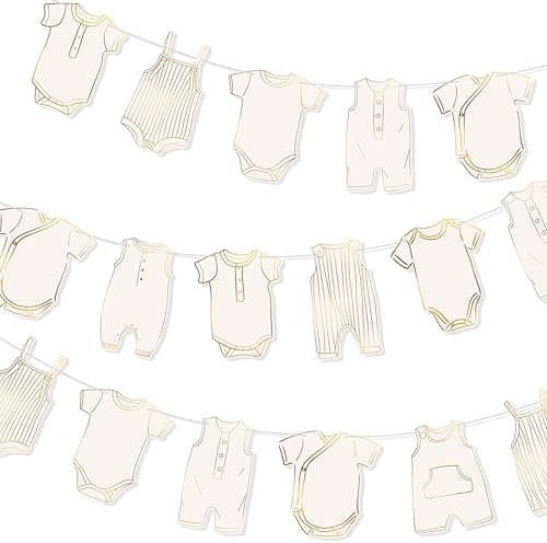 Boho Neutral Baby Clothes Banner Garland 2pcs Pre-Assembled Bunting Banners by C+L+cooper+life