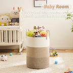 Artfeel Laundry Basket, Woven Cotton Rope Laundry Hamper, 40L - Image 3