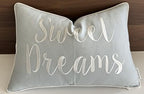 Rudransha Sweet Dreams Embroidered 12x18 Lumbar Pillow Cover, Robins Egg by Rudransha