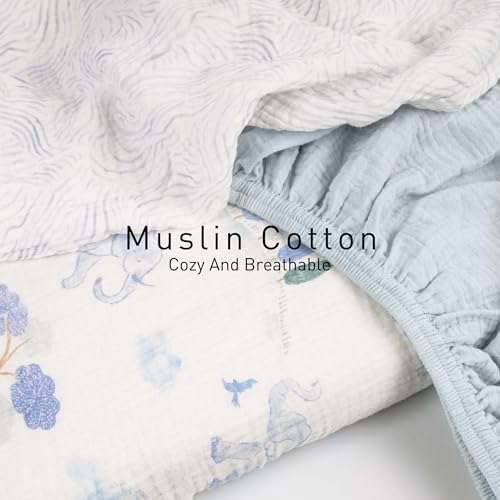 Gllquen Baby Muslin Bassinet Sheets 3pk, Soft Cotton Baby Sheet 33x17 - Image 3