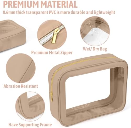 YOPCDJ 6PCS Clear Toiletry Bag, TSA Approved Travel Pouch - Image 4