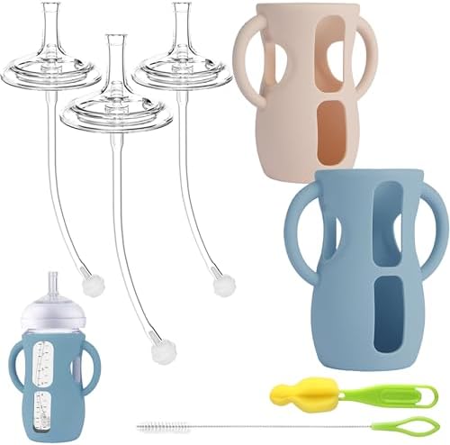 Straw Cup Conversion Kit with Silicone Sleeves by Qunland