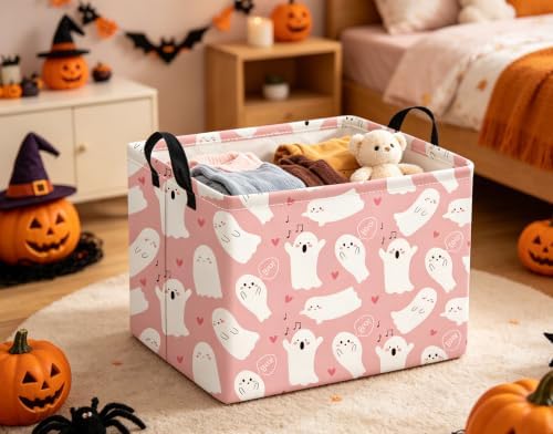 Halloween Basket Cute Baskets for Kids Pumpkin Basket Rectangular Storage Bin - Image 4