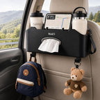Back Seat Car Organizer with Cup Holders Tissue Box, Phone Stand and Hooks by MuTi-Design