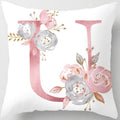 Pink Throw Pillow Covers Cute Alphabet Decorative Cushion Covers Square Letter by TillskuchThrowPillowCovers