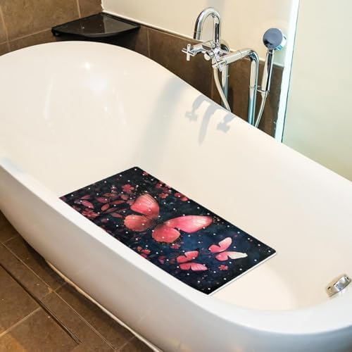 Shower Mat Non Slip, Glowing Butterflies Anti Slip Bath Mat - Image 5