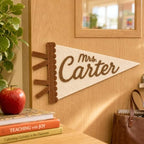 Personalized Felt Teacher Name Pennant Custom Classroom Door Decor Flag - Image 6
