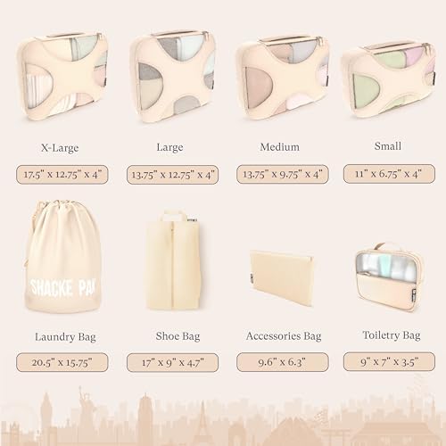Shacke 8 Set Packing Cubes for Travel, Shoe & Toiletry Bags - Image 4