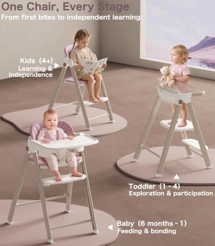 Folding Baby High Chair & Toddler Standing Tower - Image 2