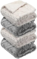 VitalCozy 4 Pcs Fleece Baby Blankets 3D Plush Soft Newborn by VitalCozy
