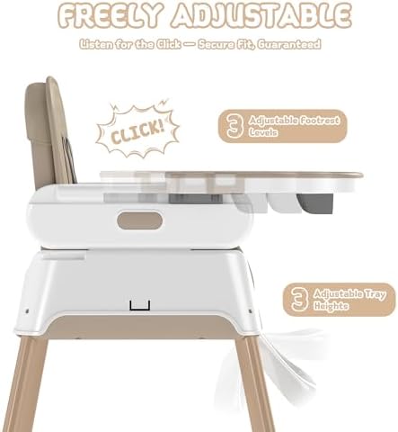 4 in 1 Baby High Chair for Babies and Toddlers, Foldable & Portable Convertible - Image 3