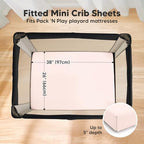 2 Pack and Play Sheets, Waterproof Mini Crib Sheet Fitted 38x26 - Image 3
