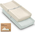 2-Pack Muslin Diaper Changing Pad Covers Boy, Soft Breathable by KeaBabies