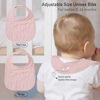 Muslin Bibs for Baby Girl, Adjustable Fit for Drooling and Teething Toddler - Image 5