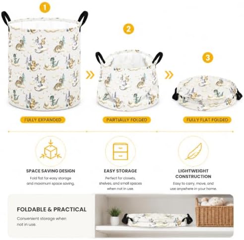 Large Laundry Basket Canvas Storage Bins Baby Nursery Hamper - Image 5