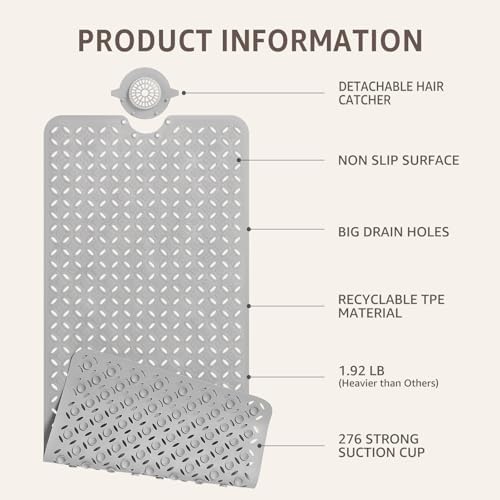 OTHWAY Bath Mat for Tub Non Slip: 39" X 17" Long Bathtub Mat - Image 4
