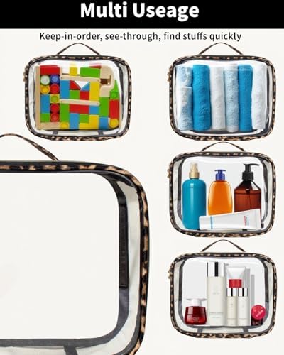 3 Pack Clear Toiletry Bag for Women, TSA Approved Organizer for Travel Size - Image 5
