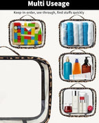 3 Pack Clear Toiletry Bag for Women, TSA Approved Organizer for Travel Size - Image 5