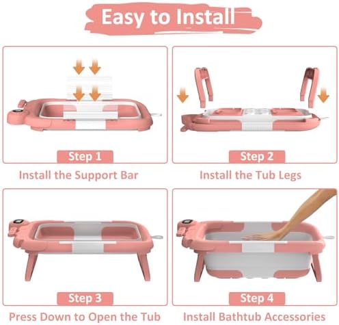 Collapsible Baby Bathtub for Newborn to Toddler, Portable Baby Bath Tub for - Image 3
