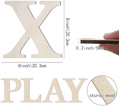 Wooden Letters 8 Inch Large Paintable Wood Letter X - Image 2