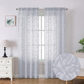 Lecloud Leia Light Grey Sheer Curtains 84 Inches Long 2 Panels, Semi Sheer by Lecloud