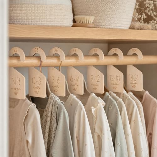 Beautiful Wooden Baby Closet Dividers Set of 7 - Image 2