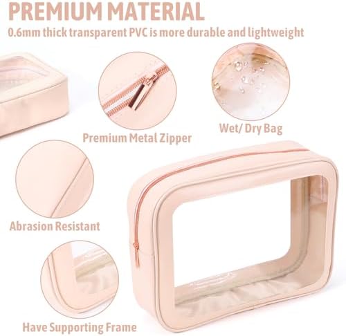 YOPCDJ 5PCS Diaper Bag Organizer Pouch Set, TSA Approved Toiletry Bag，Clear - Image 3