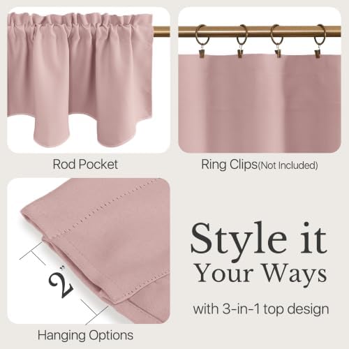 NICETOWN Lavender Pink Blackout Valance Tier - Image 3
