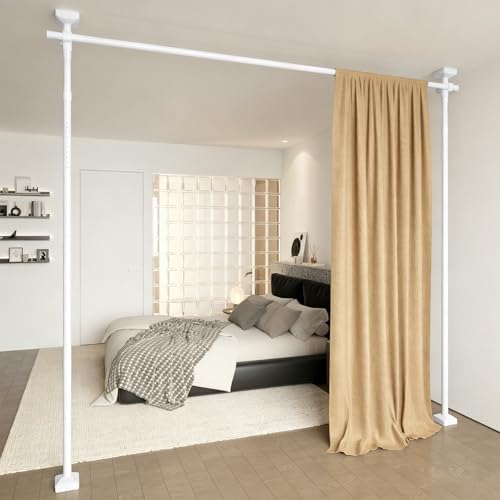 Room Divider No Drilling Curtain Rod Wall Divider by Unknown