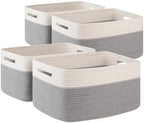 4 Pack Storage Baskets for Organizing, Woven Baskets for Shelves by SIXDOVE