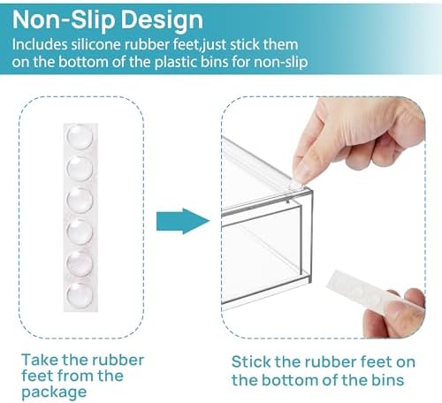 Vtopmart Clear Stackable Storage Drawers, 2 Pack Wide Plastic Organizers - Image 6