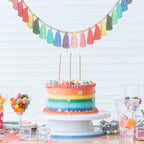 Rainbow Pastel Yarn Wood Bead Tassel Garland Wall Hanging Decor Boho Preppy - Image 3