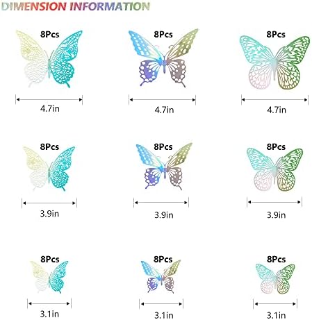 SAOROPEB 3D Butterfly Wall Decor, Removable Metallic Wall Sticker Room Mural - Image 6