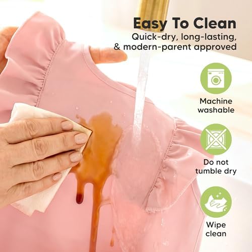 KeaBabies Waterproof Bibs for Baby Girl, 2-pk Lightweight - Image 6