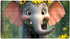Shower Mat Non Slip 26.8 x 15.1 Inches, Elephant Bathtub Mat Shower Stall Mats by Anna+Cowper