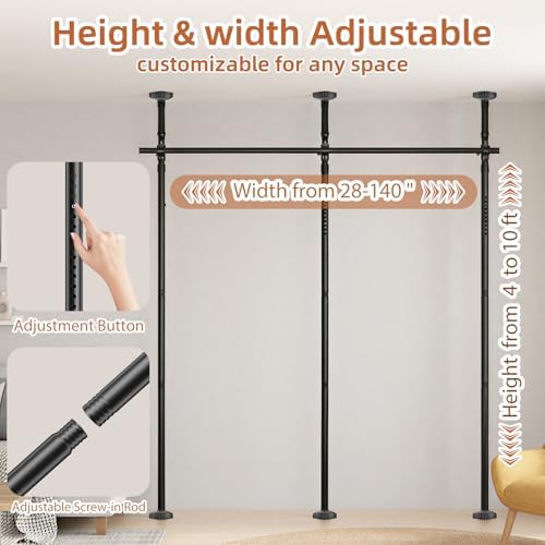 Room Divider No Drilling Curtain Rod Wall Divider - Image 2