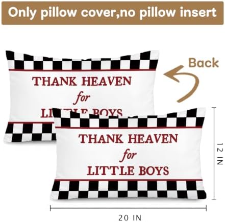 Black White Racing Baby Boy Nursery Decor 12x20 Pillow Cover - Image 3