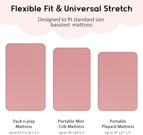 Yoofoss 2-Pack Pack and Play Sheets Fitted 38x26 - Image 3
