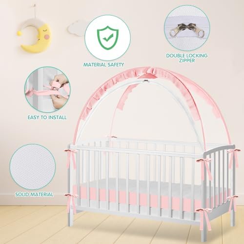 Crib Tent - Crib Net to Keep Baby in, Stop Baby from Climbing Out of Crib - Image 3