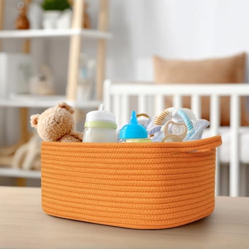 Cute Orange Woven Basket, Empty Gift Basket - Image 6
