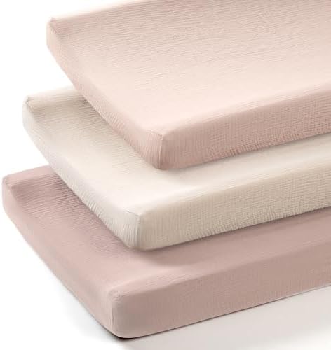lulumoon Muslin Changing Pad Cover: 32x16 Fit Standard Rectangle Pad by Lulumoon