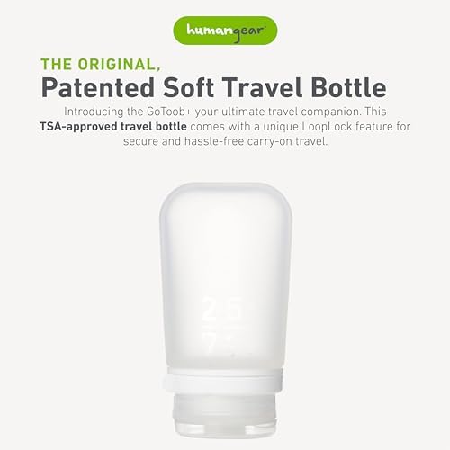 humangear GoToob+ | Refillable Silicone Travel Bottle | Locking Lid | Food-Safe - Image 2