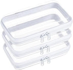 3-Pack Small Clear Hard Shell Zipper Pouches by WELPIRT