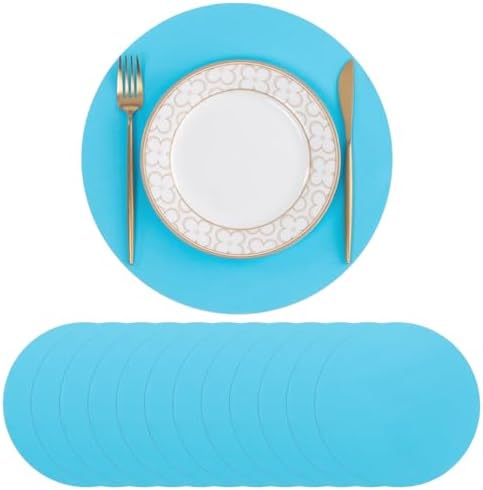 SHACOS 100 pcs Round Paper Placemats Disposable 13 inch Colored Paper Place Mats by SHACOS
