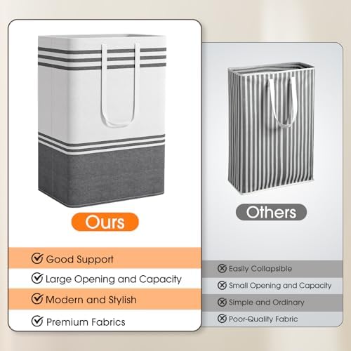 3 Pack Large Laundry Baskets, Laundry Hampers, Freestanding Waterproof - Image 5